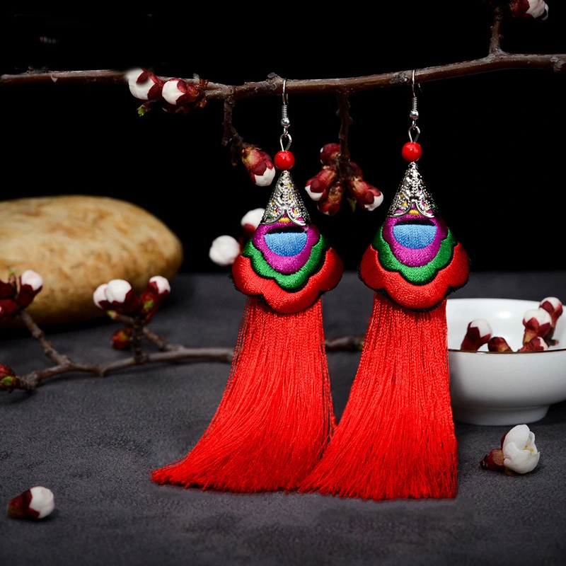 Ethnic style tassel earrings