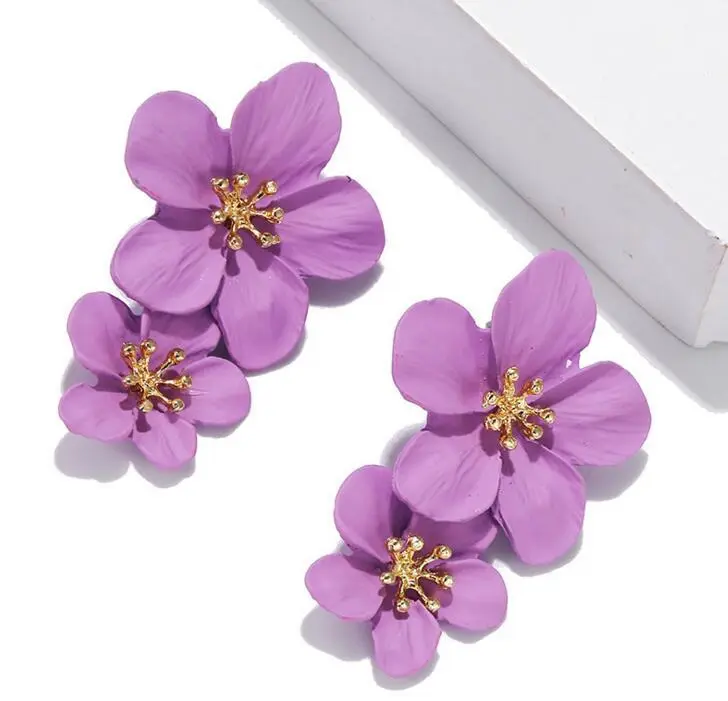 Double flower earrings