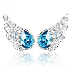 Crystal Angel Wings Super Flashing Gemstone Earrings