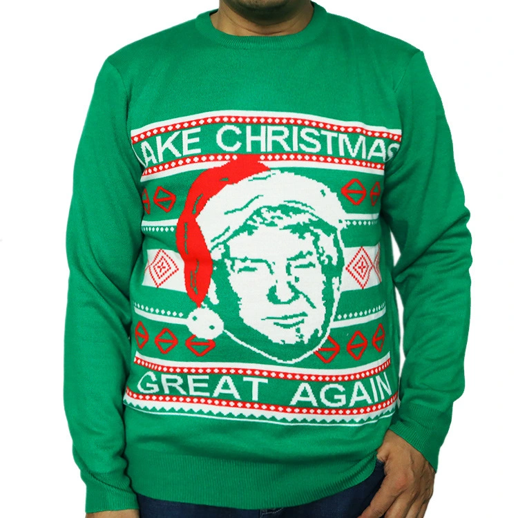 Santa Claus Stripe Knit Cardigan Trump
