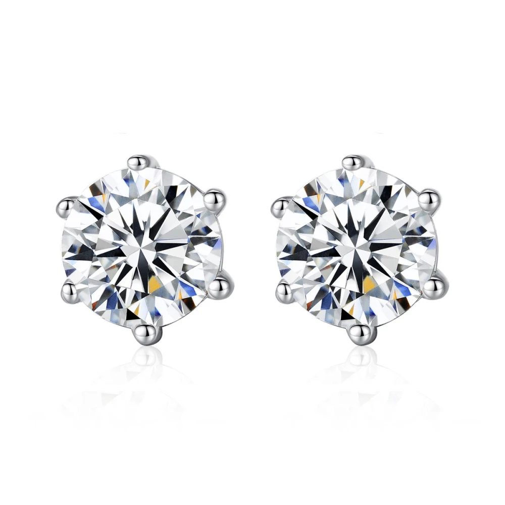 Zircon Sterling Silver Stud Earrings