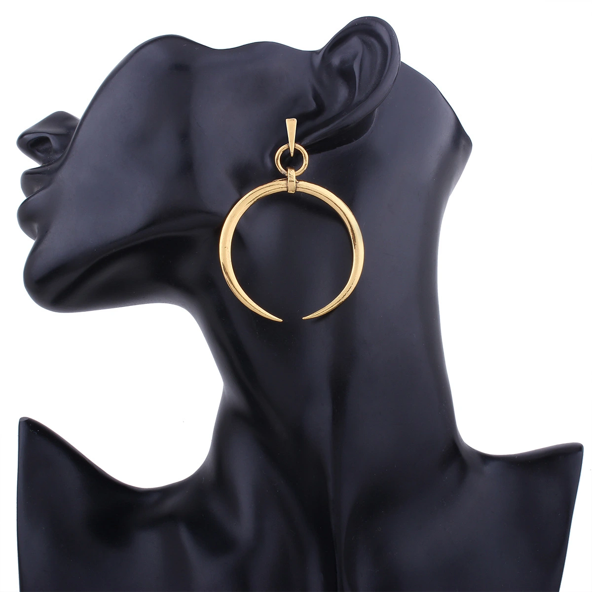 Europe and the United States simple opening large circle earrings earrings women personalized alloy ring exaggerated earrings