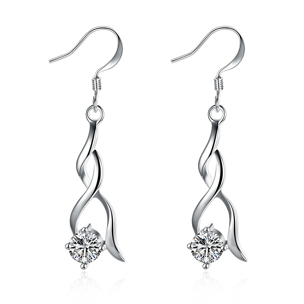 Crystal Spiral Drop Earrings
