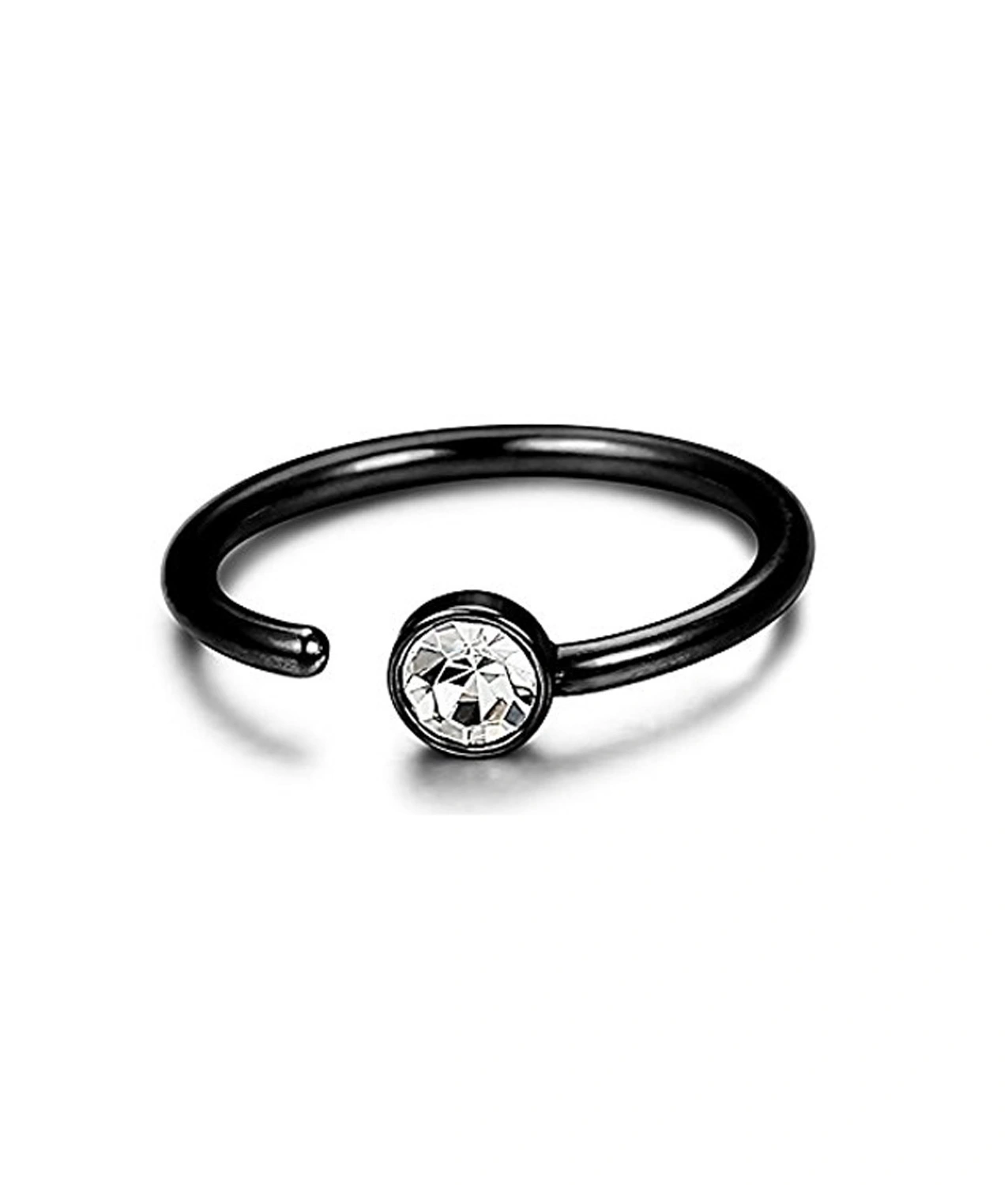 Human Body Piercing C-Shaped Stainless Steel Rhinestone Nose Ring