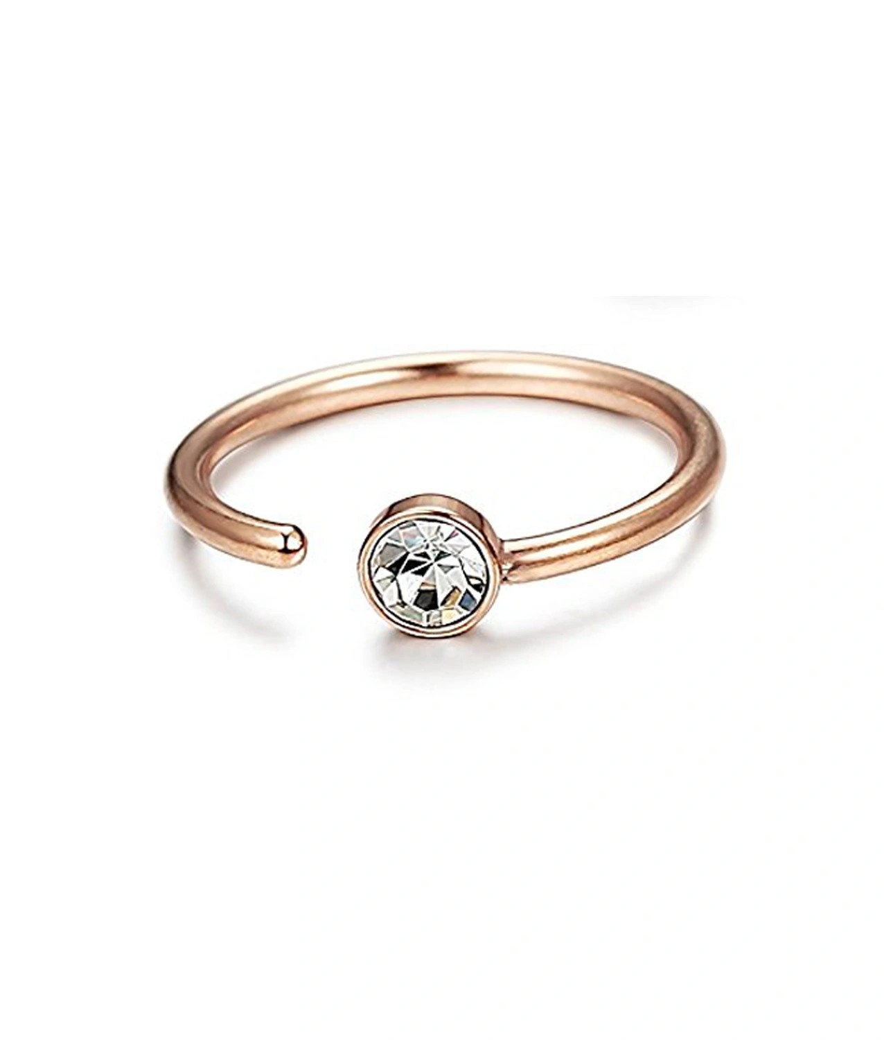 Human Body Piercing C-Shaped Stainless Steel Rhinestone Nose Ring