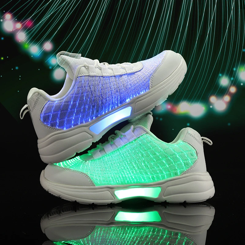 New LED Fiber Optic Luminous USB Charging Light Shoes