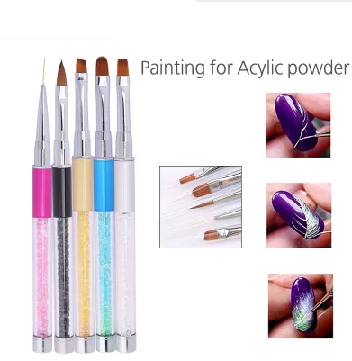 Manicure tool crystal engraved phototherapy pen Painted drawing line gradient point flower pen