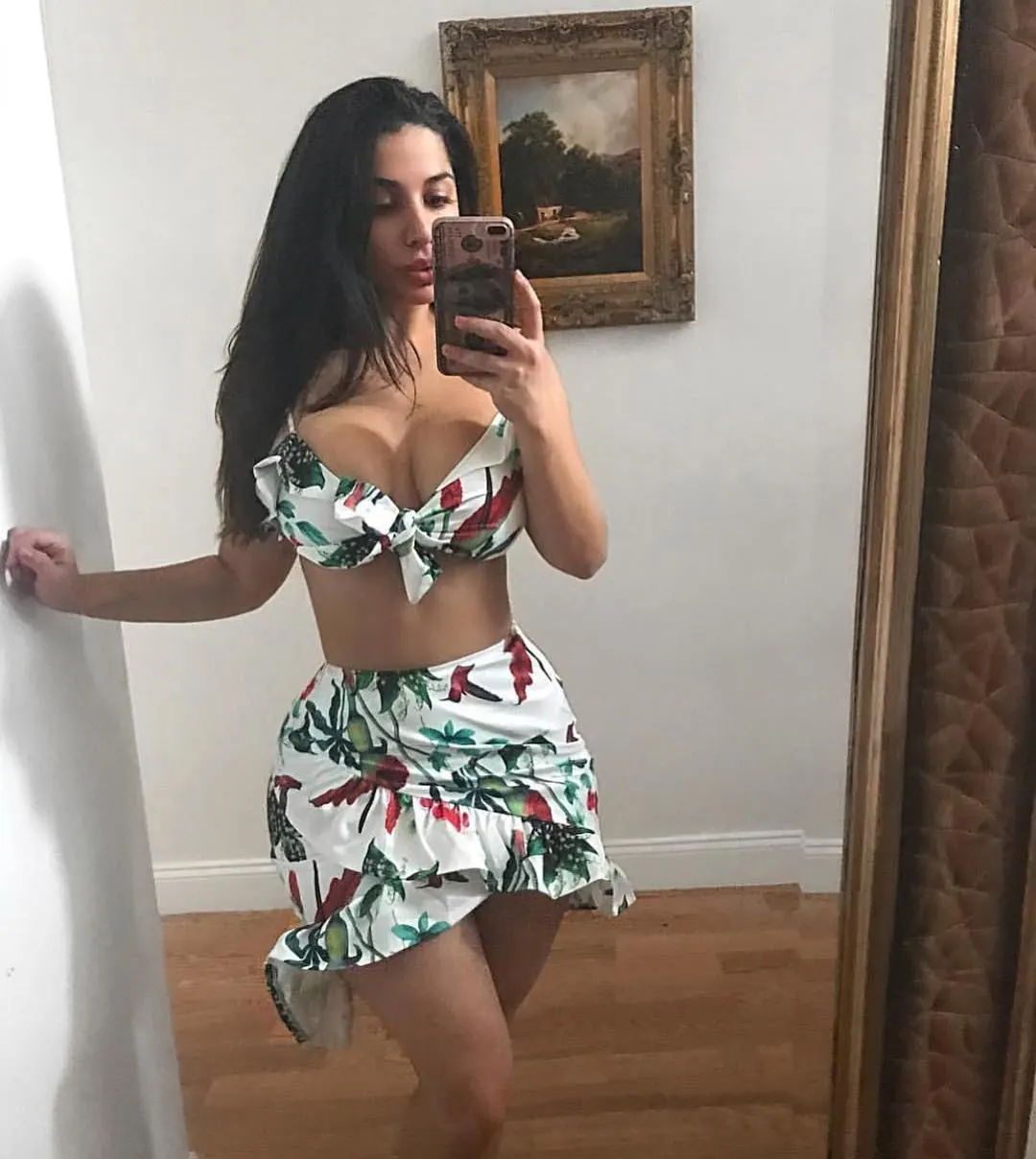 Two-piece printed dress