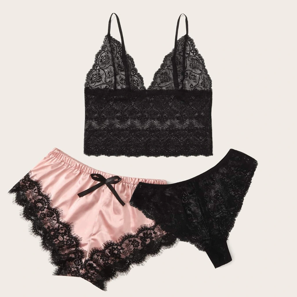 Pajamas simulation silk three-piece suit