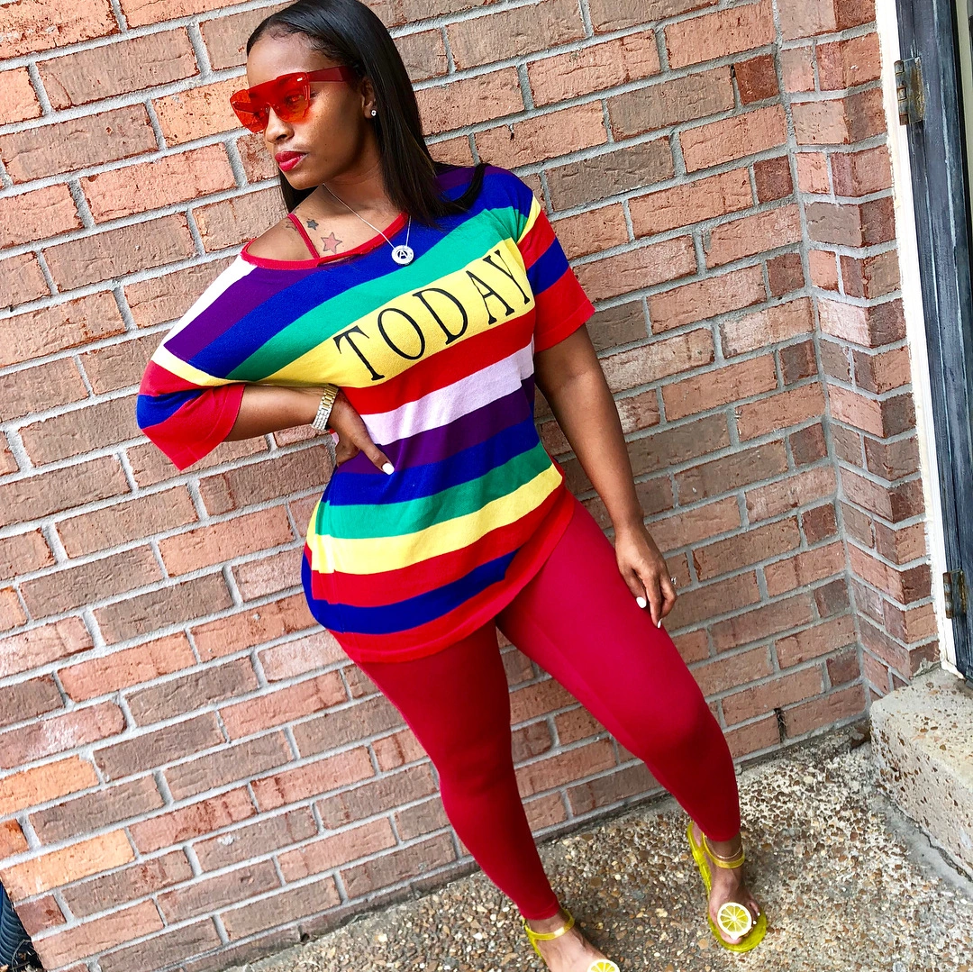 Ladies rainbow suit