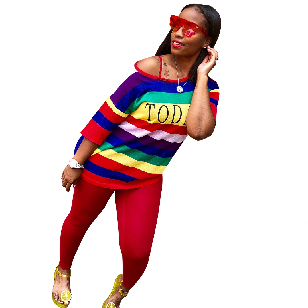 Ladies rainbow suit