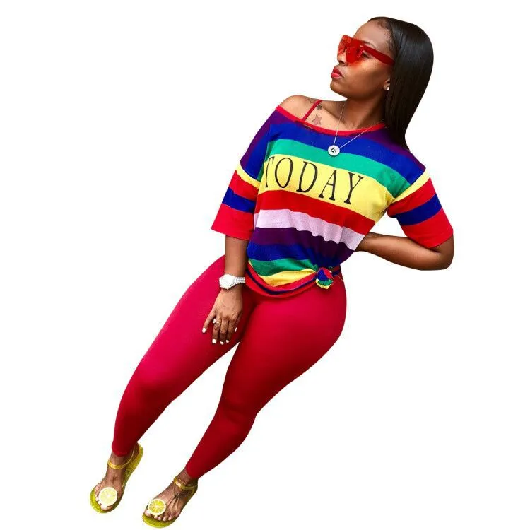Ladies rainbow suit