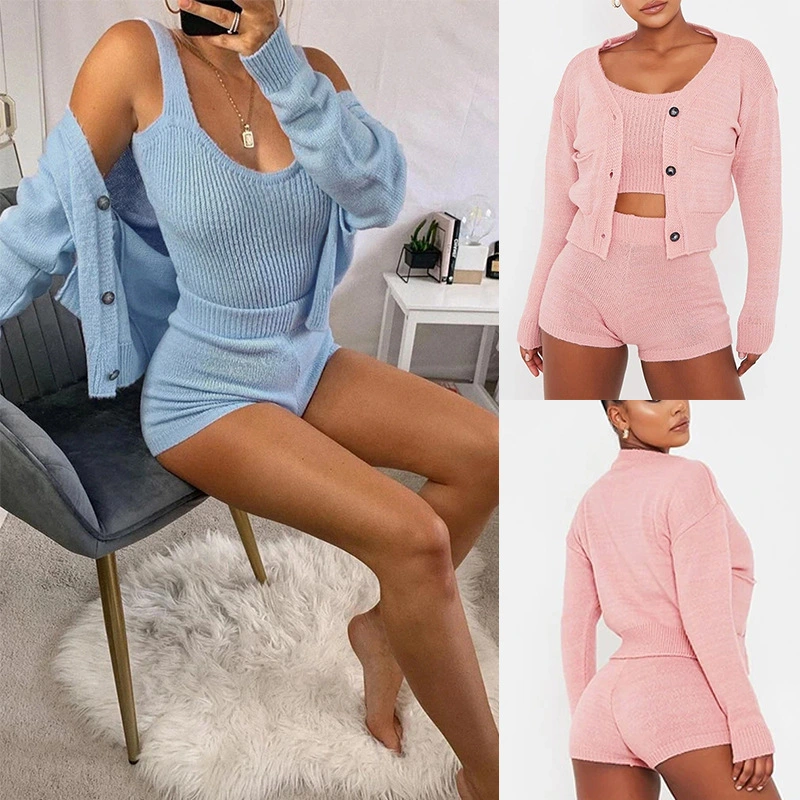 Sexy Crop Shorts Set