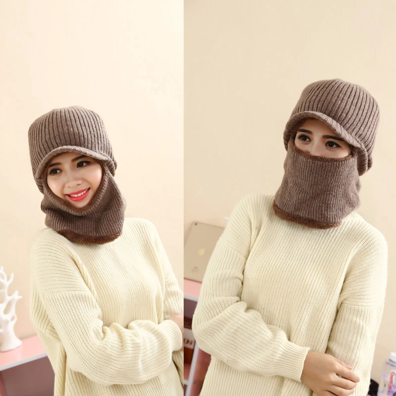 Thickened warm knitted woolen hat