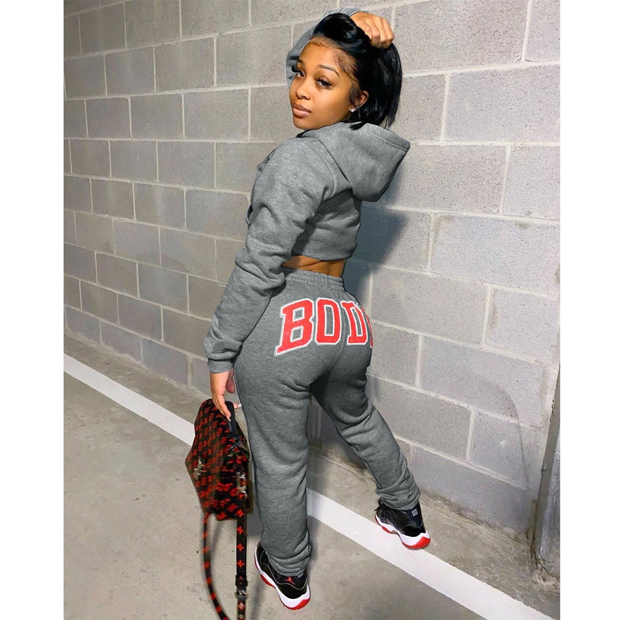 Women's printed sweatshirt sports casual suit