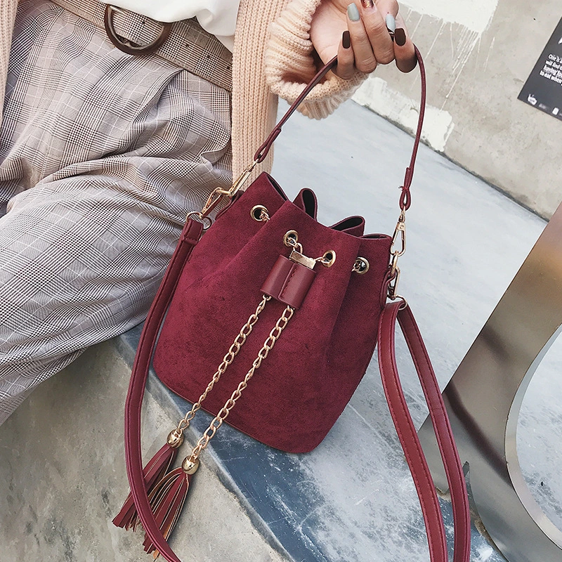 Small bag female new wave retro chain bucket bag Korean version of the wild shoulder bag shoulder bag Messenger
