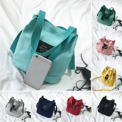 Canvas bucket pouch