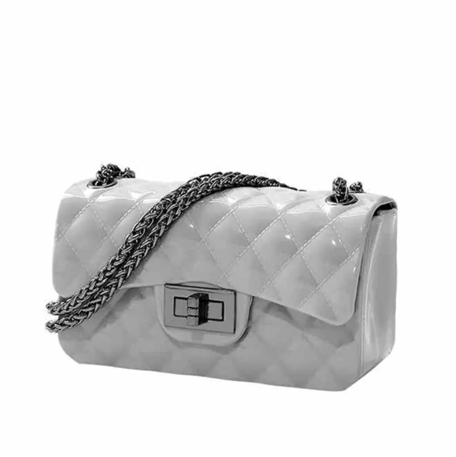 Jelly bag candy color rhombic chain bag