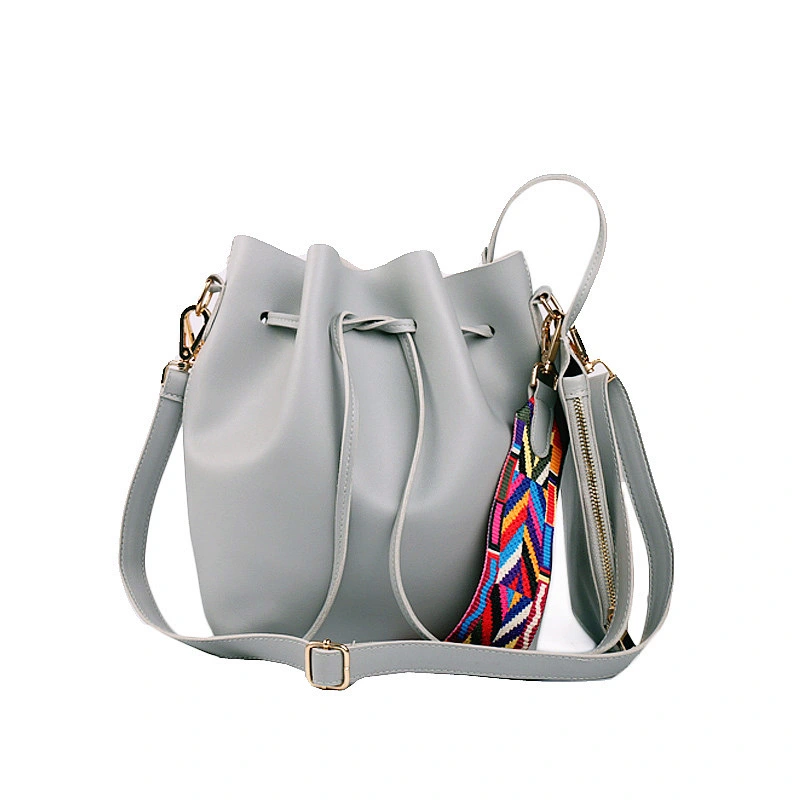 Ribbon Drawstring Bucket Bag