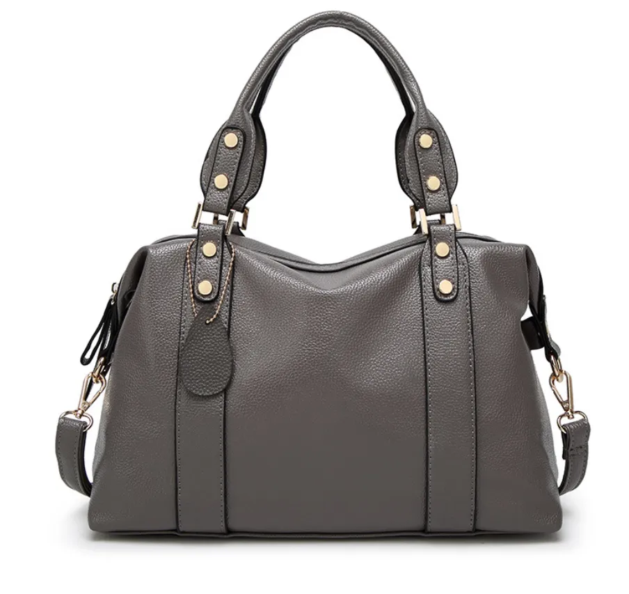 Solid color simple handbag