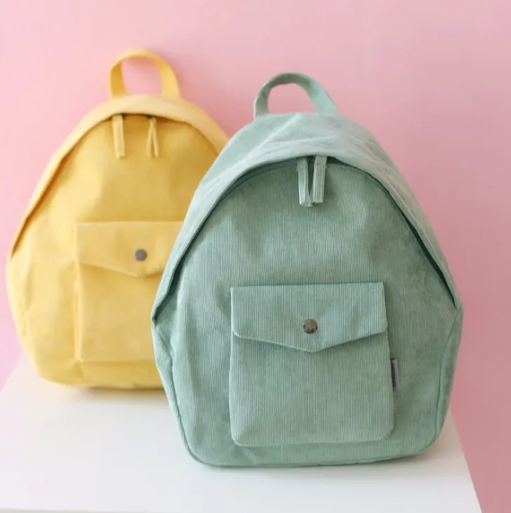 New wild female Harajuku ulzzang high school student literary shoulder bag female corduroy bag