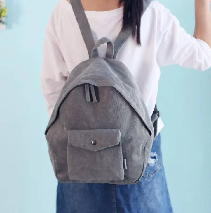 New wild female Harajuku ulzzang high school student literary shoulder bag female corduroy bag