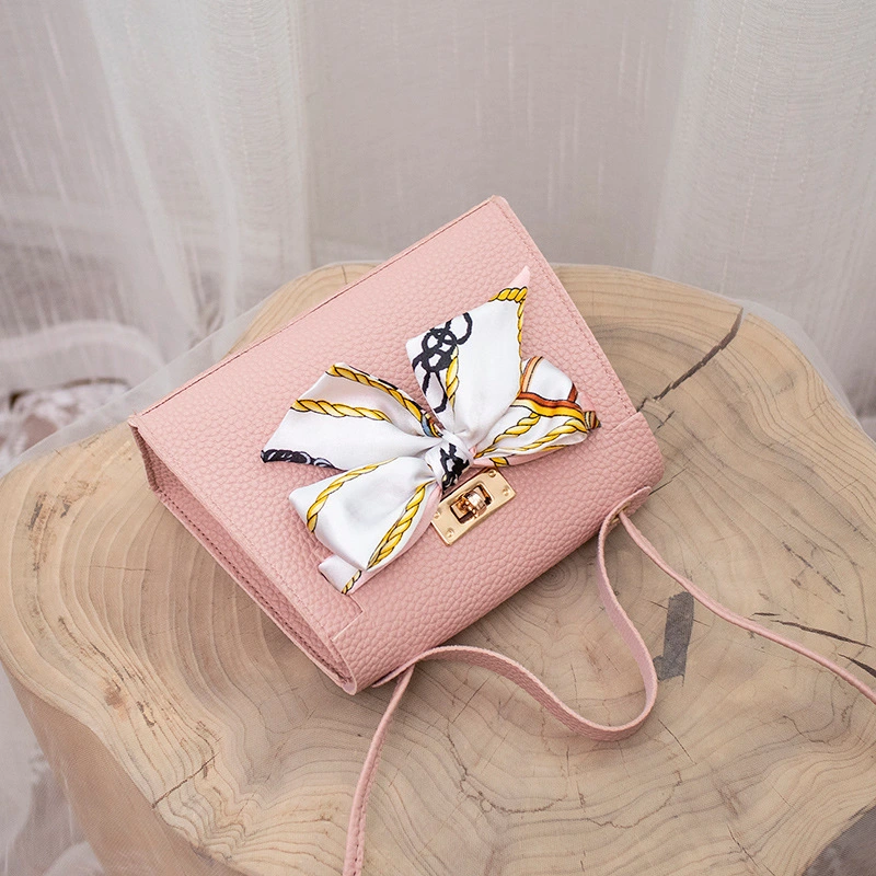 Litchi pattern shoulder bag silk scarf bag