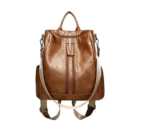 new women's bag fashion leather backpack European and American style trend travel backpack