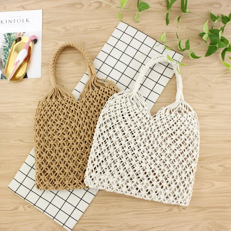 Mesh hollow unlined straw bag casual woven bag