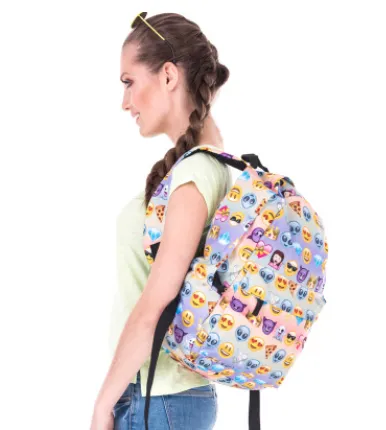 Environmentally Friendly Breathable Colorful Pattern Backpack Learning Easy Fashion Student Expression Bag