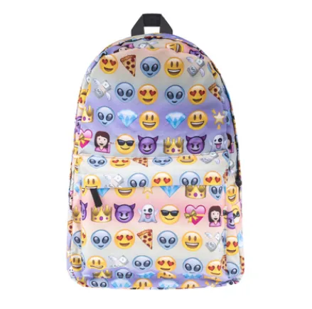 Environmentally Friendly Breathable Colorful Pattern Backpack Learning Easy Fashion Student Expression Bag