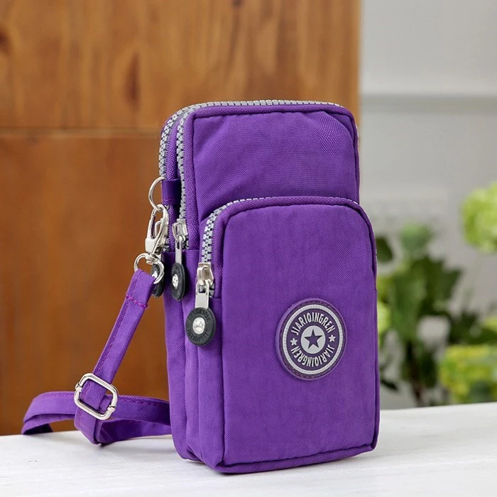 Mobile Phone Bag Shoulder Bag Women Messenger Bag Three Zipper Large Capacity Wallet