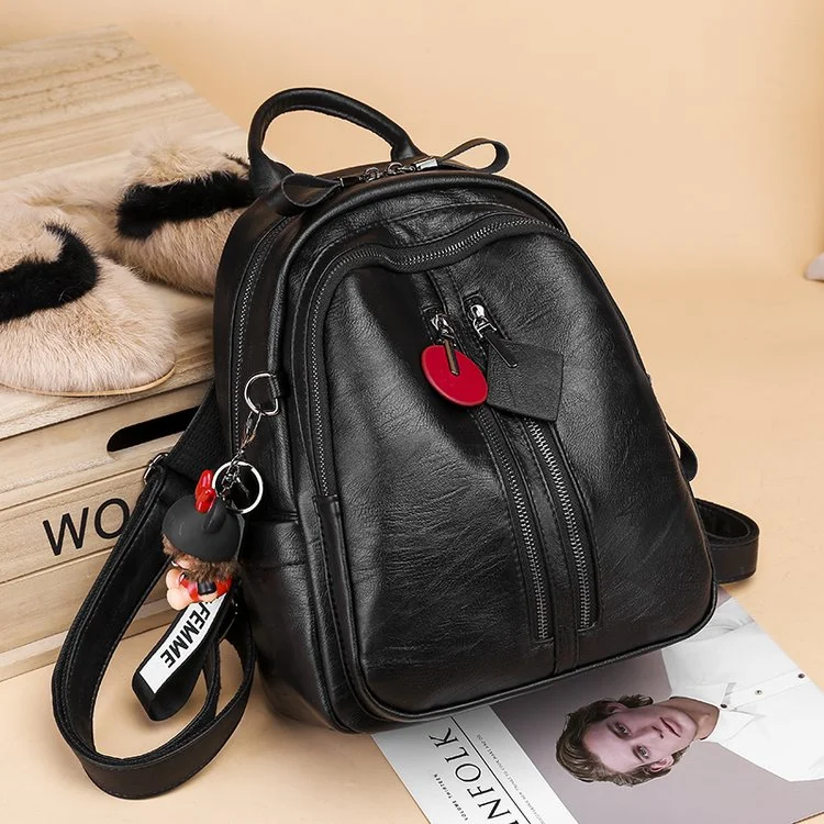 Winter new women's soft backpack south Korean version of the backpack