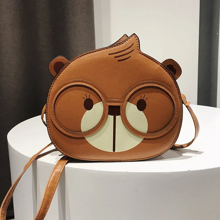 Cute Squirrel Small Round Bag Fashion One Shoulder Messenger Bag Women