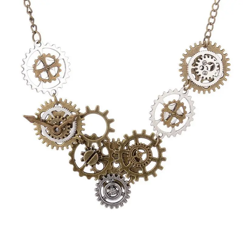 Various Gears Combined Steampunk Necklace