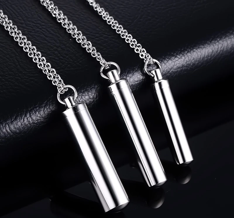 Titanium steel perfume bottle personalized necklace