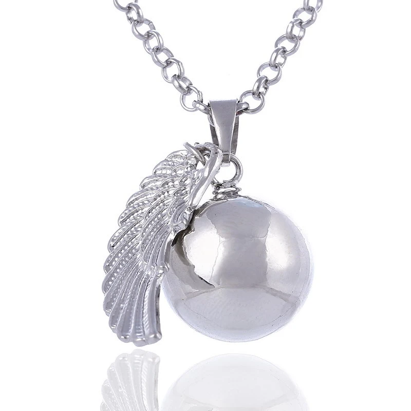 Angel wings bell necklace