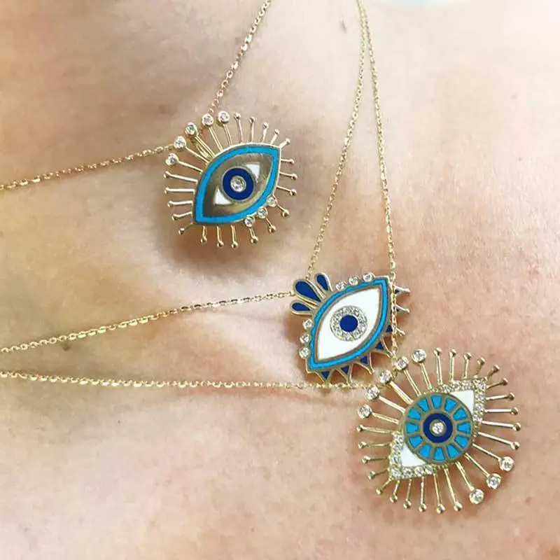 Fashion Gold-Plated Devil's Eye Love Necklace