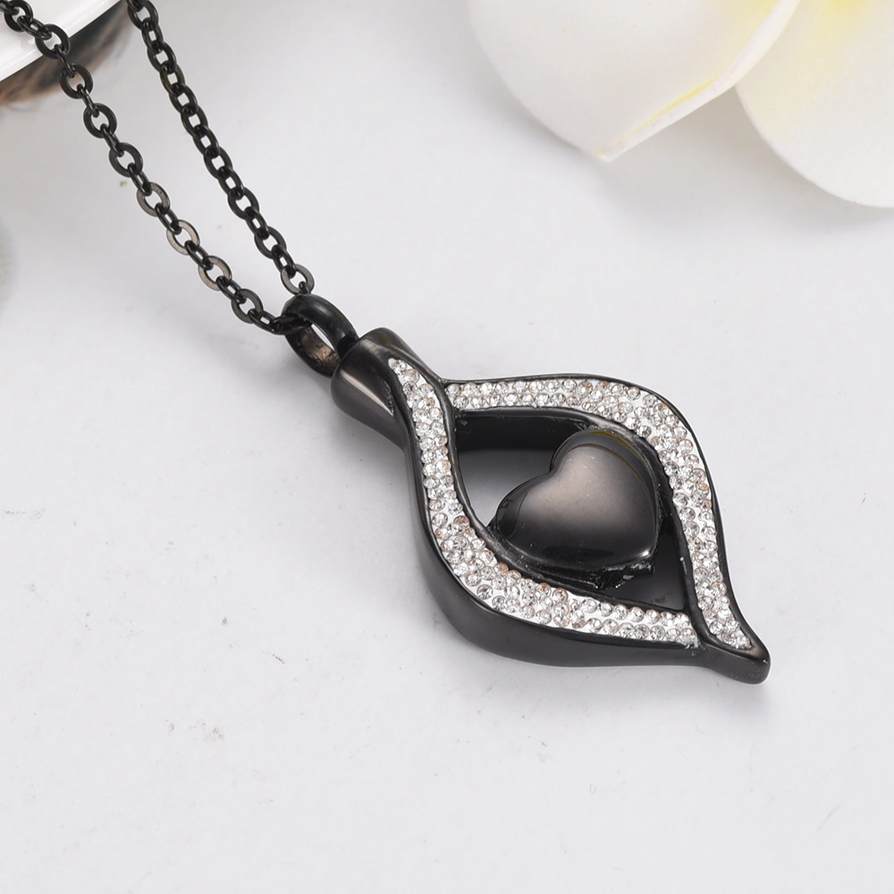 Titanium steel heart ash box pendant