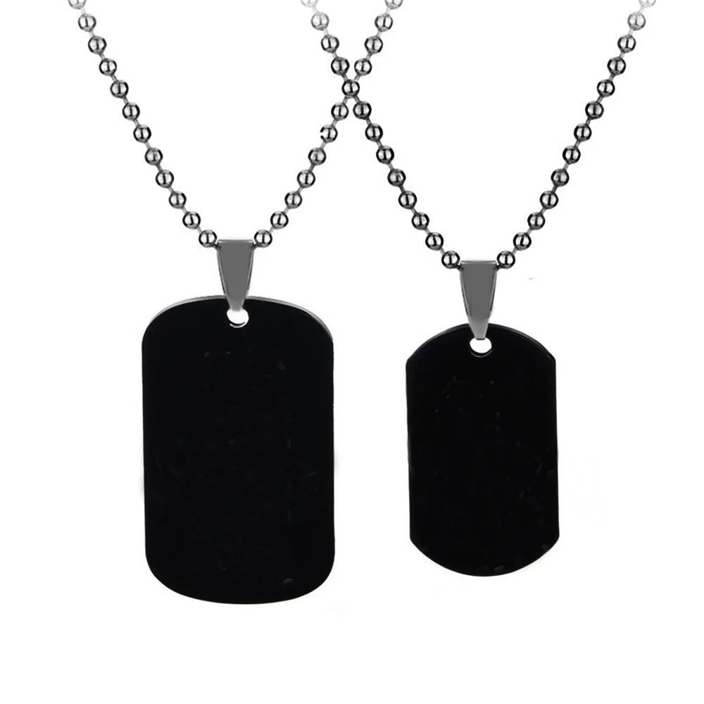 Black Necklaces & Pendants Her King and His Queen Black Titanium Couple Necklace Stainless Steel Pendant Gifts