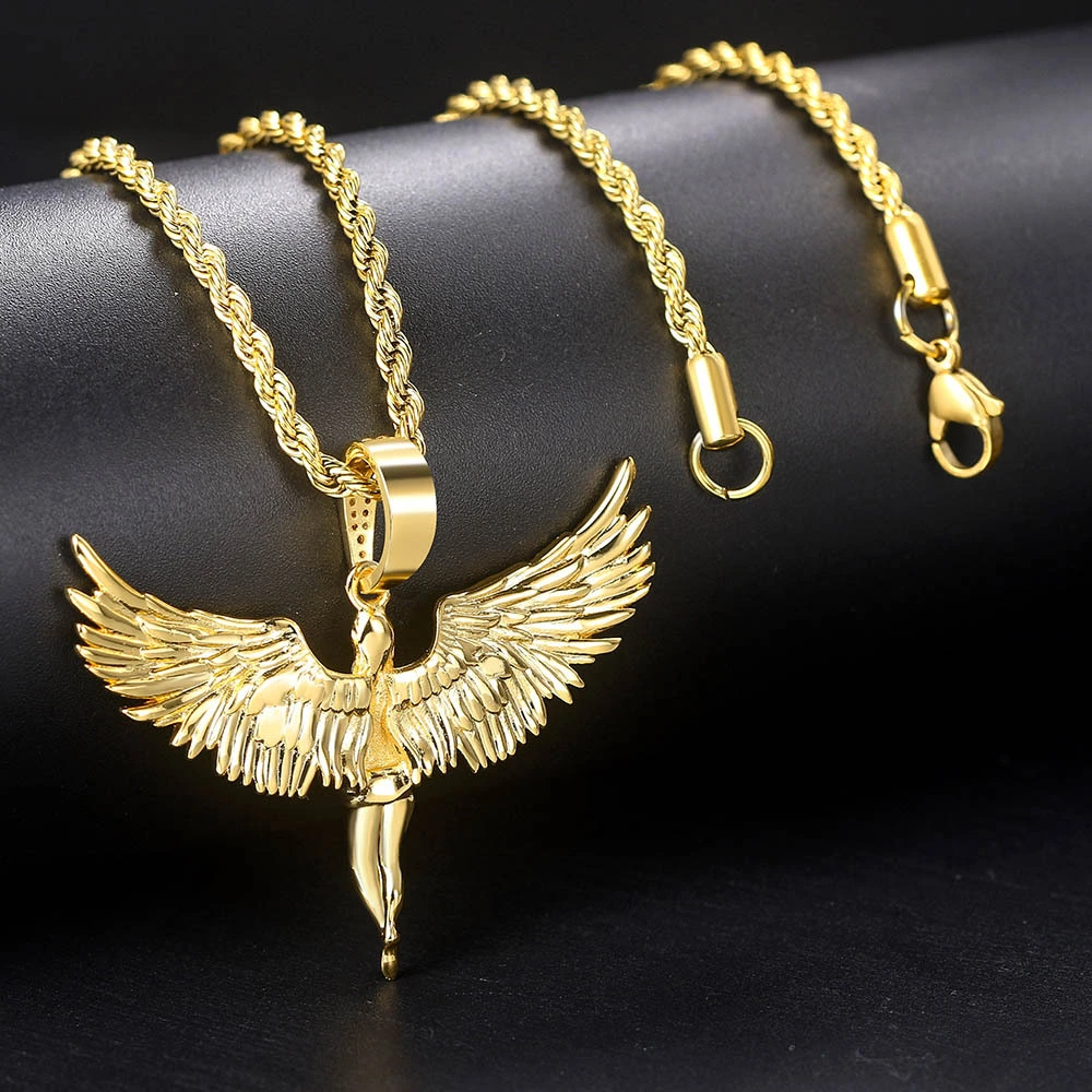 Angel Wing Goddess Zircon Full Diamond Necklace