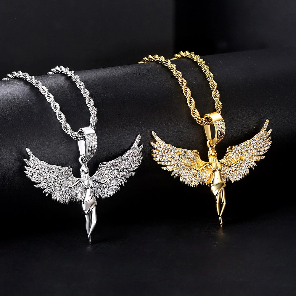 Angel Wing Goddess Zircon Full Diamond Necklace