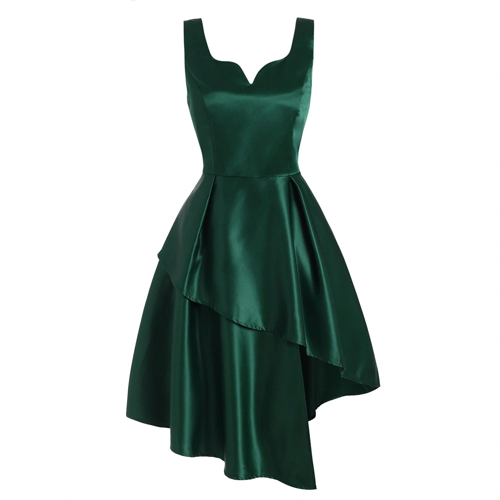 Solid color irregular dress