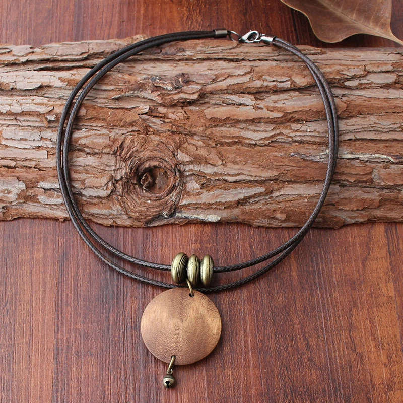 Vintage wax rope alloy pendant pendant necklace