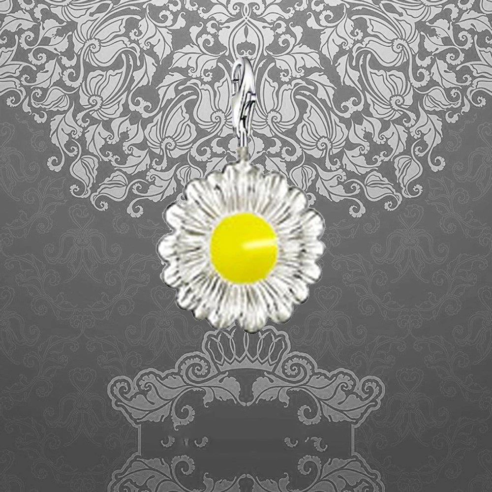 Daisy Flower Charm Pendant 925 Sterling Silver