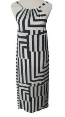 Black and White Print Loose Dress Spring Summer Women