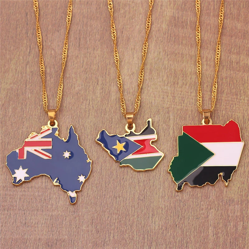 Map Necklace Pendant Jewelry