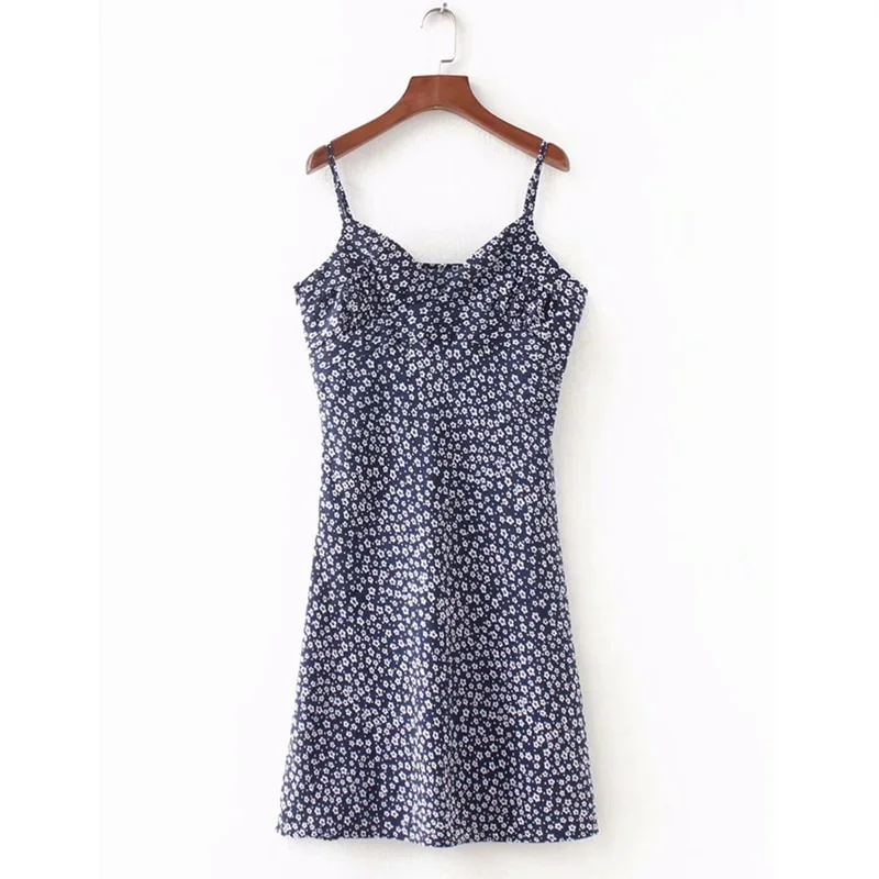 Summer 3 color floral suspender dress