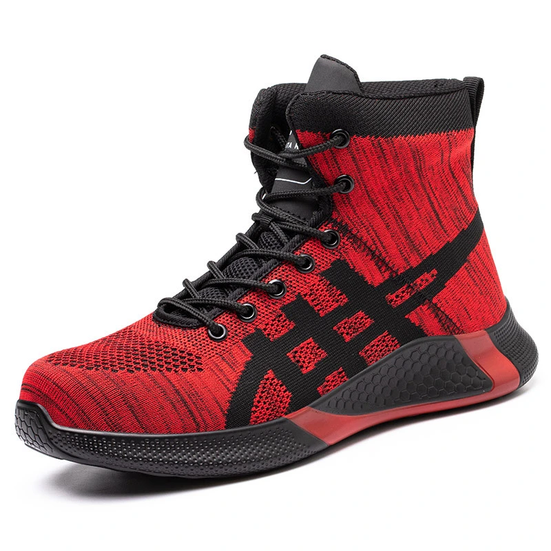 Men's Breathable Fly Woven Surface Safety Shoes