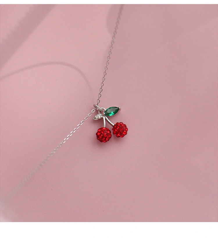 925 Silver Cherry Pendant Necklace